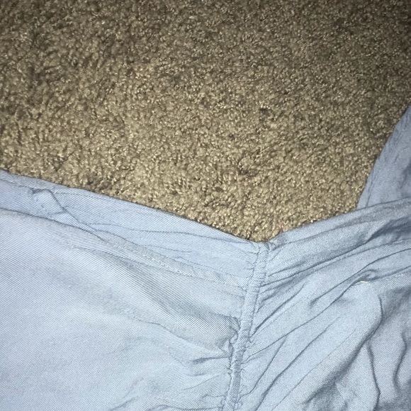 Baby Blue Strapless Romper with Ruffles Cotton - Picture 4 of 4